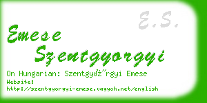 emese szentgyorgyi business card